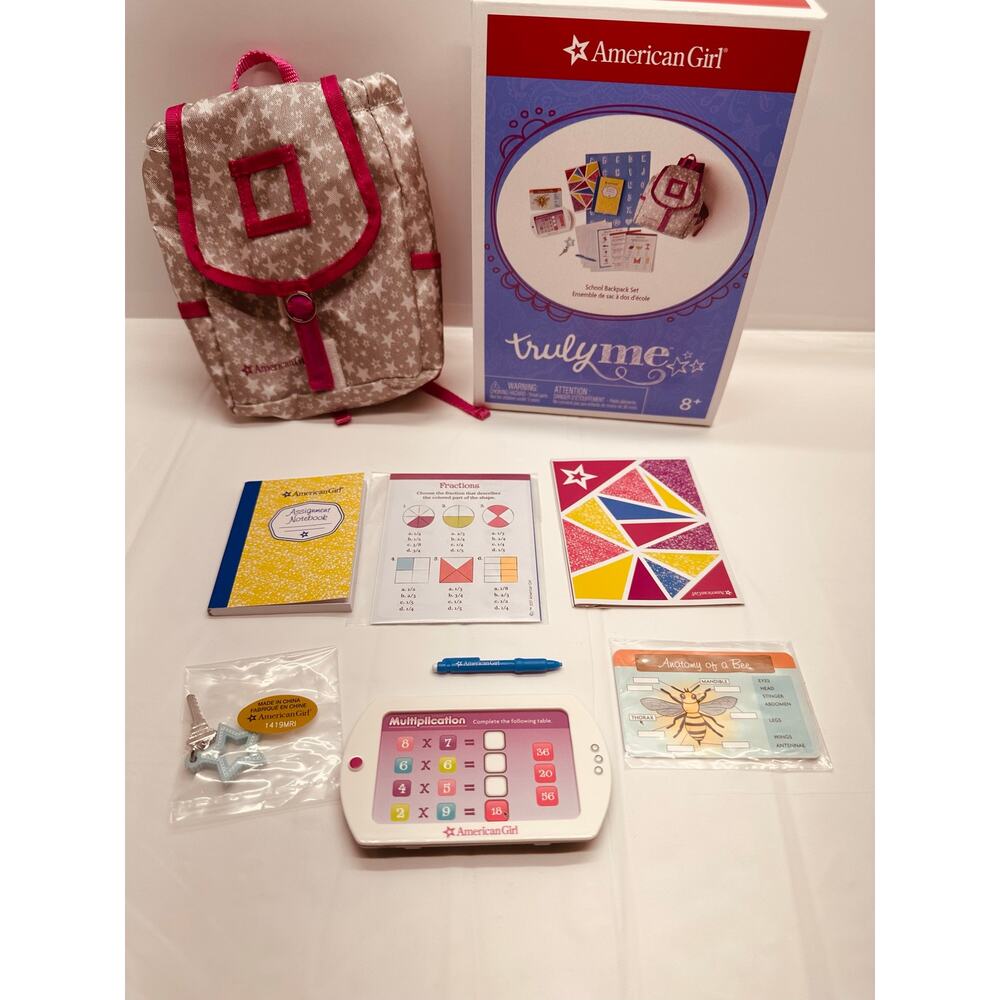 American Girl Doll School Backpack Set with Box *READ*